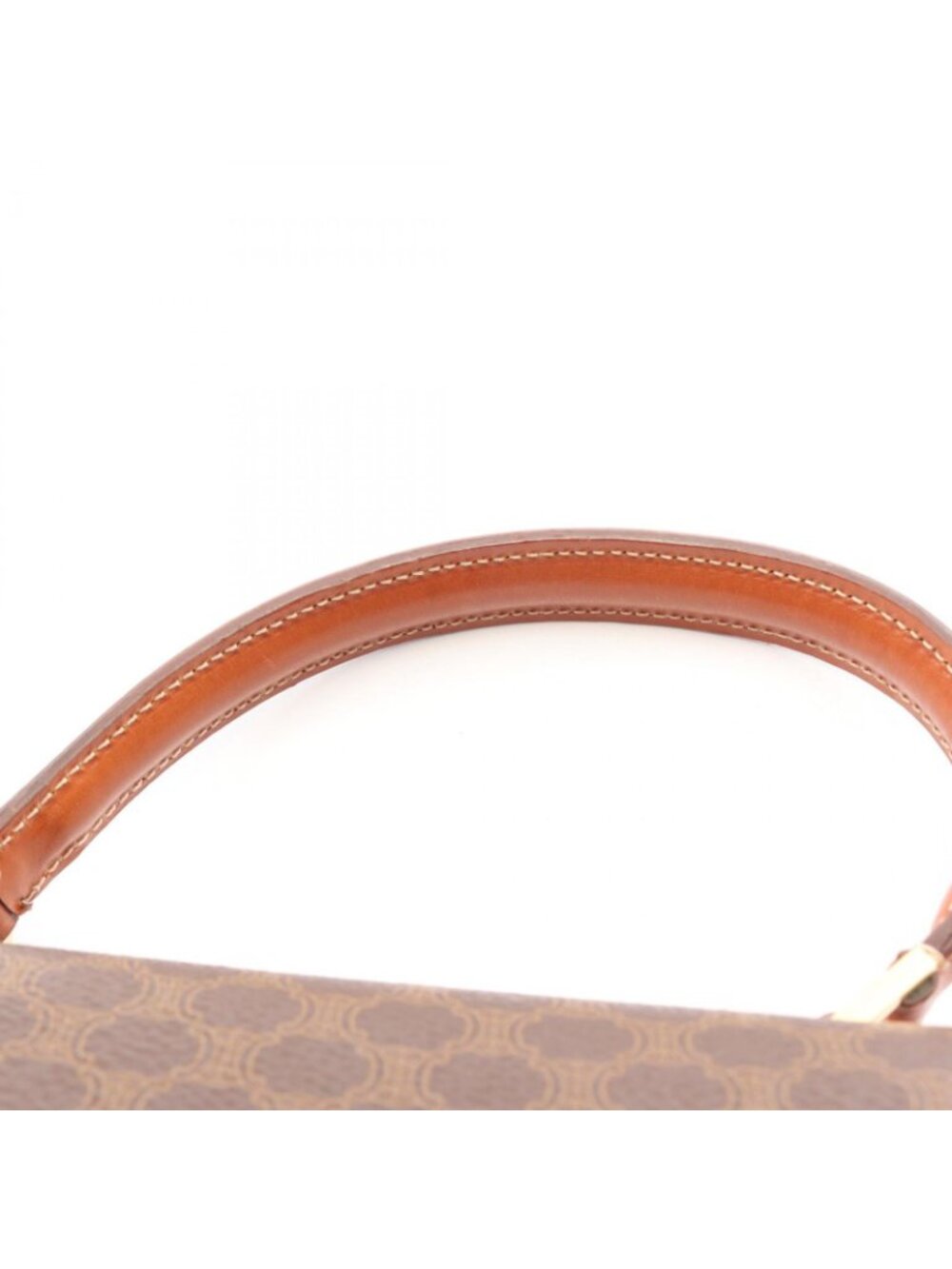 Celine Handbag Macadam 2-Way Dark Brown Canvas Leather Top Handle - Picture 11 of 12